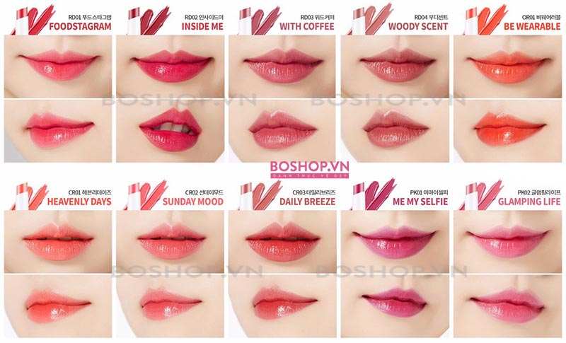 Bảng màu son lì A'Pieu Gel Like Lip