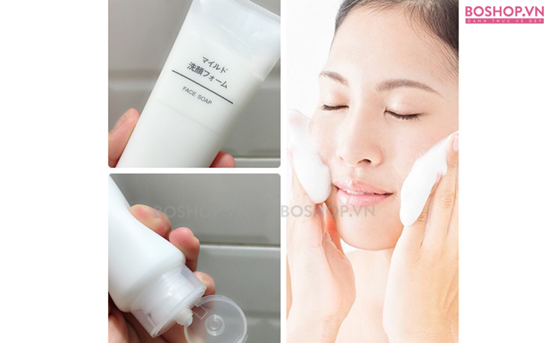 Sữa rửa mặt dưỡng ẩm cho da nhạy cảm Muji Mild 120gr mỹ phẩm Nhật Bản