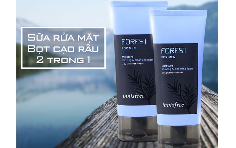 Innisfree Forest For Men Moisture tác dụng 2 trong 1 : sử dụng như kem cạo râu và sữa rửa mặt