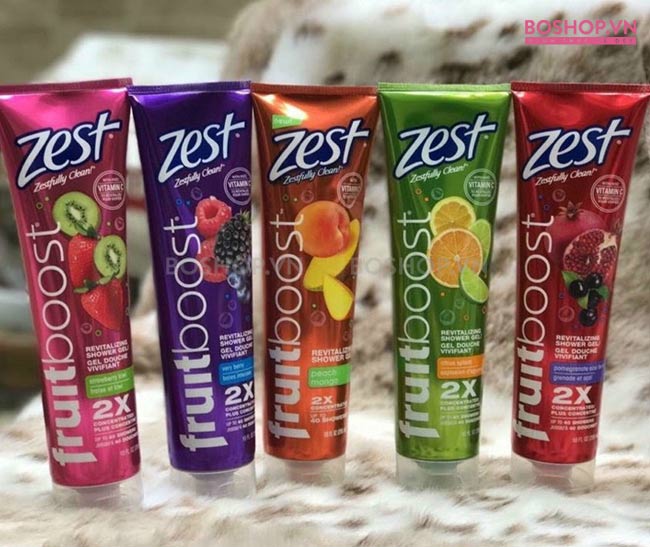 Sữa tắm dưỡng ẩm Zest Fruitboost Shower Gel Peach Mango 295ml chiết xuất từ trái cây tươi mát ngọt ngào