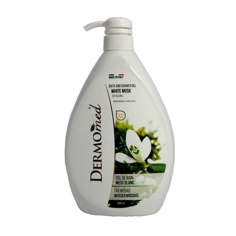 Sữa tắm hương nước hoa Dermomed White Musk cung cấp độ ẩm cho da mềm mịn