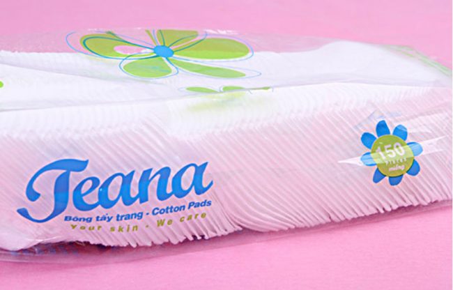 Bông tẩy trang Teana Cotton Pads 150 miếng thành phần là 100% cotton
