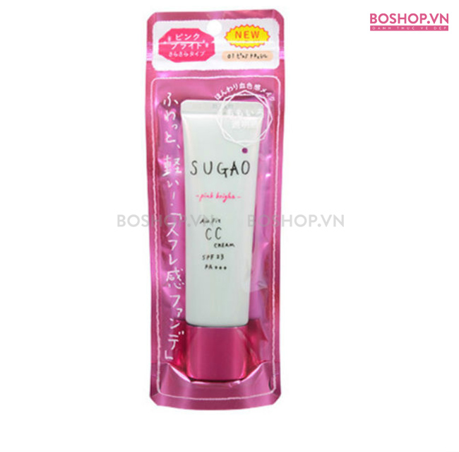 CC Cream Sugao Air Fit Pink Bright Moist SPF 23 25gr