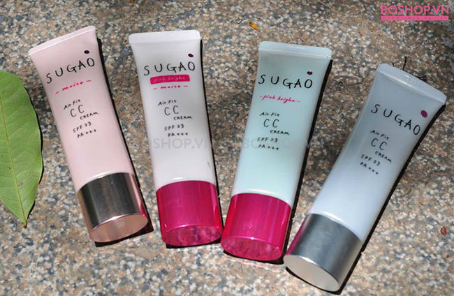 CC Cream Sugao Air Fit Pink Bright Moist SPF 23 25gr tone màu da sáng hồng nhẹ nhàng