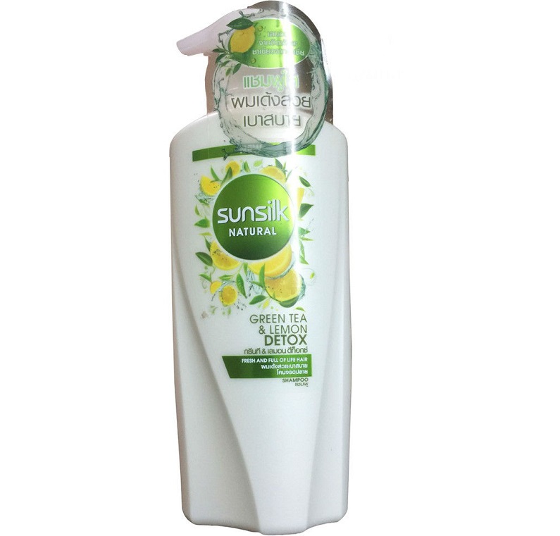 Dầu gội Sunsilk Natural Green Tea & Lemon Detox 450ml hương thơm tươi mát, sảng khoái 