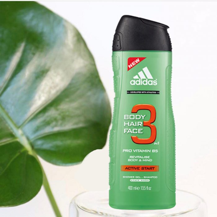 Gel tắm gội và rửa mặt Adidas 3 In 1 Active Start 400ml an toàn cho da