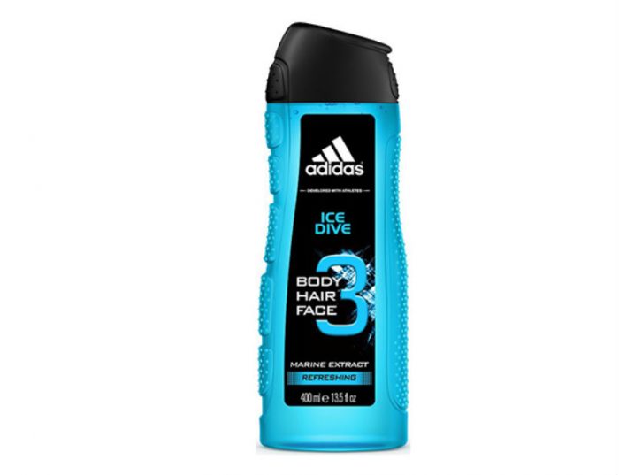 Gel tắm gội và rửa mặt Adidas 3 In 1 Ice Dive 400ml