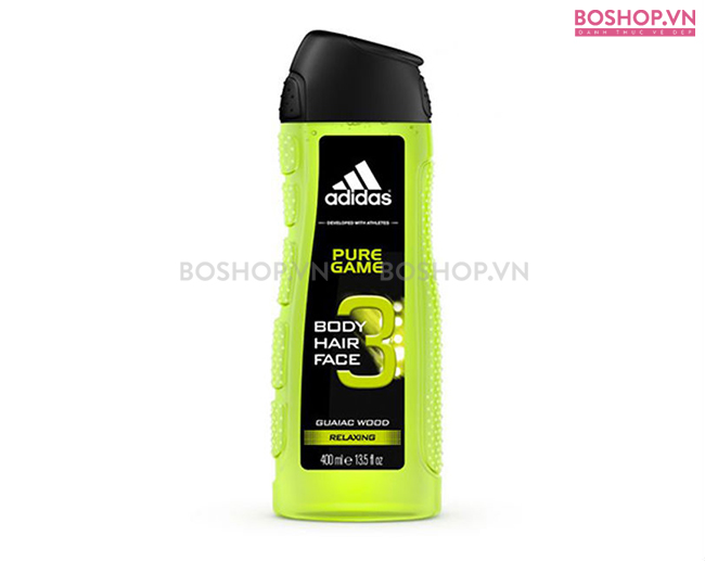 Gel tắm gội và rửa mặt Adidas 3 In 1 Pure Game 400ml