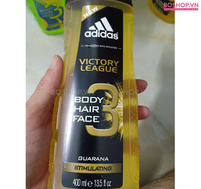 Gel tắm gội và rửa mặt Adidas 3 In 1 Victory 400ml thành phần lành tính