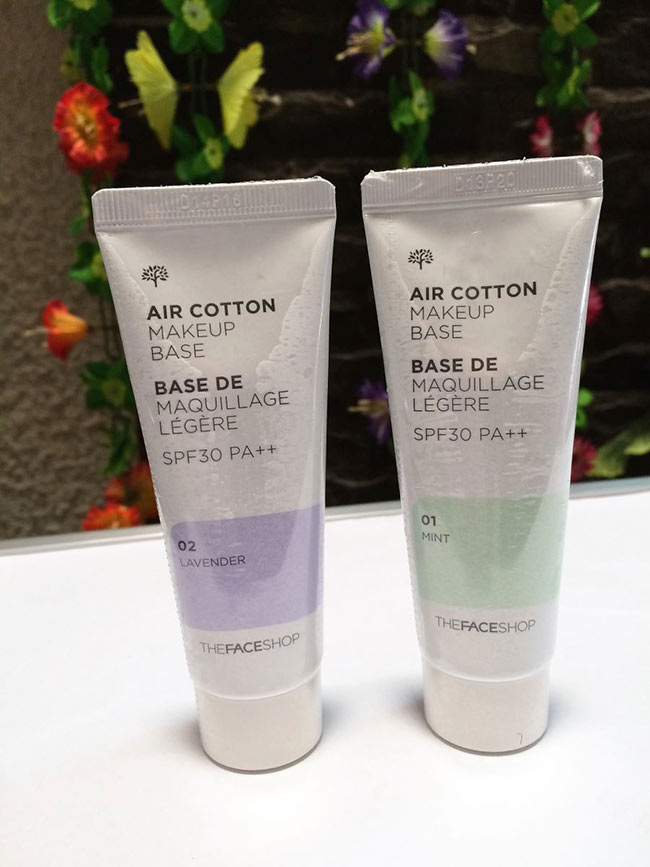 Kem lót The Face Shop Air Cotton Makeup Base No.02 Lavender an toàn cho da