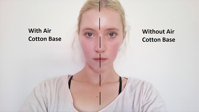 Kem lót The Face Shop Air Cotton Makeup Base No.02 Lavender dành cho da xanh, có hiện tượng nổi gân, tàn nhang