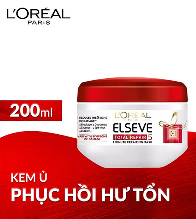 Kem ủ phục hồi tóc hư tổn L’Oreal Total Repair 5 200ml