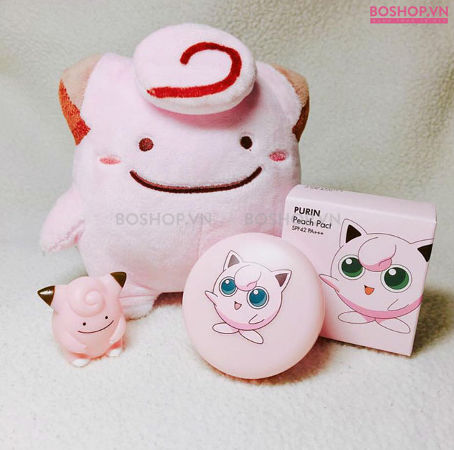 Phấn nền Tony Moly Pokemon Purin Peach Pact SPF 42 #01 tone màu trắng sáng