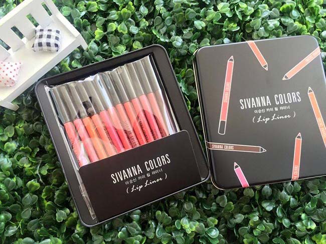 Set son bút chì Sivanna Color Lip Liner 12 cây, màu nào cũng xinh tươi và trẻ trung