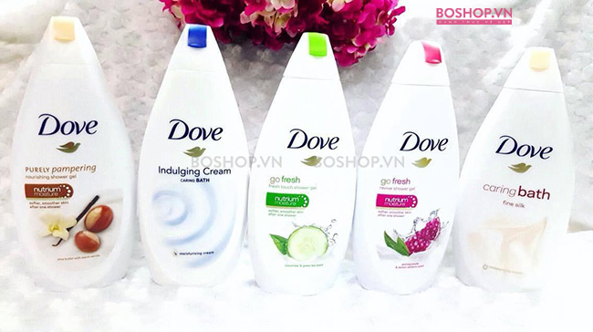 Các dòng sữa tắm Dove dưỡng ẩm thiên nhiên