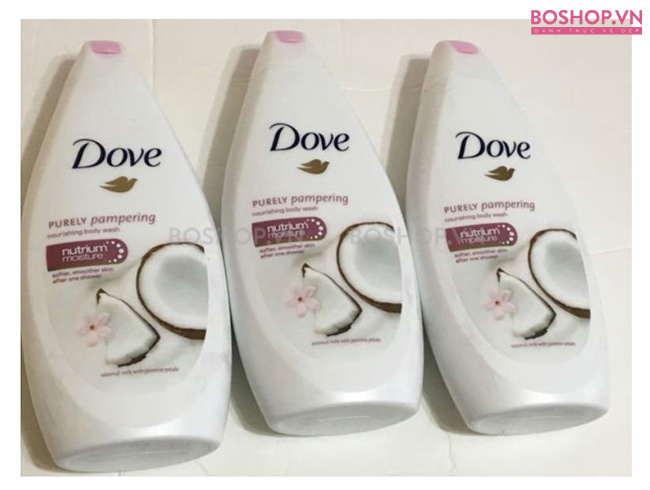 Sữa tắm Dove Purely Pampering Coconut Milk & Jasmine 500ml hương thơm nhẹ dịu