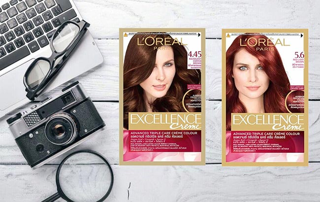 Thuốc nhuộm tóc L’Oreal 5.6 Red Light Brown gấp đôi lượng hạt màu cho hiệu quả phủ bạc cao nhất
