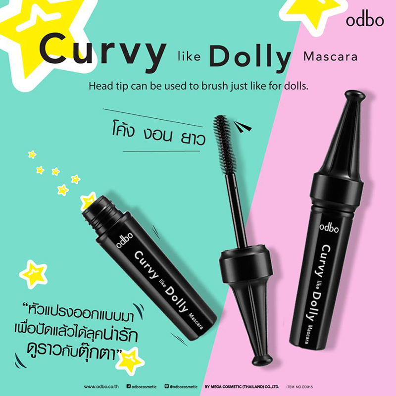 Siêu phẩm Mascara chuốt mi cong Odbo Curvy Like Dolly Mascara OD915 xuất xứ Thái Lan
