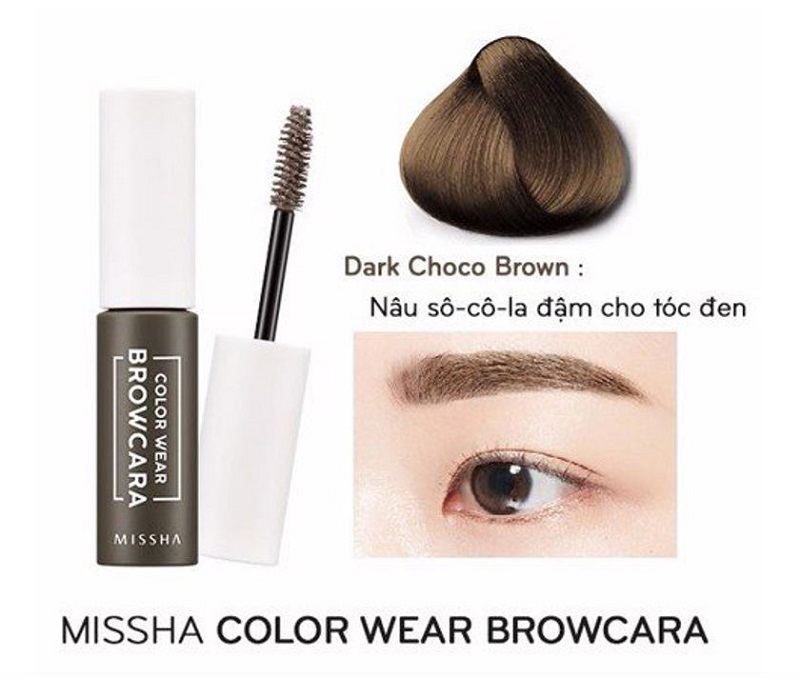 Mascara Missha Color Wear Browcara #Dark Choco Brown tạo độ nét cho chân mày