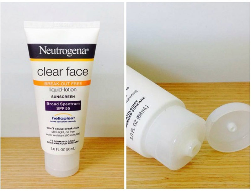 Sữa Chống Nắng Neutrogena Clear Face Sunscreen SPF 55 88ml được thiết kế theo dạng tuýp