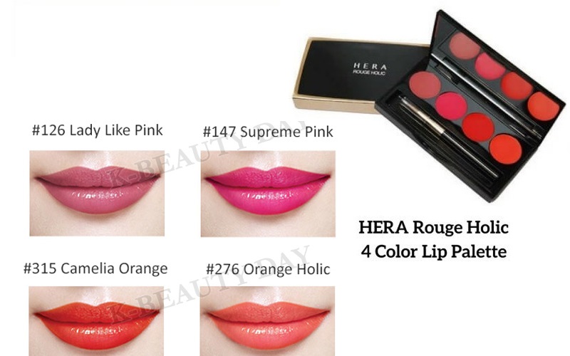 Bảng 4 màu son lì Hera Rouge Holic