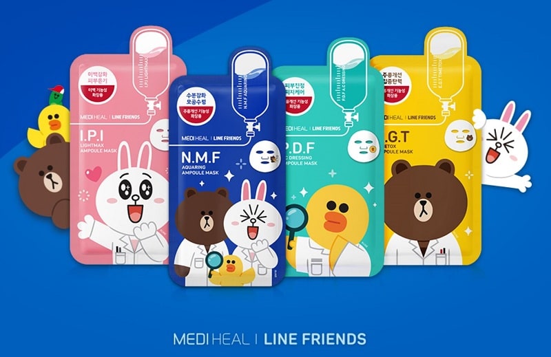 Mặt nạ Medi Heal Line Friends chính hãng Hàn Quốc gây ấn tượng cộng đồng yêu thích làm đẹp bởi thiết kế cute dễ thương.