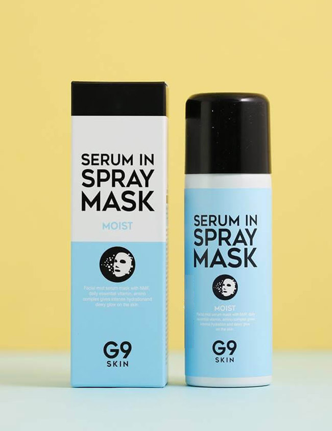 G9SKIN Serum In Spray Mask Moist 50ml là mặt nạ dưỡng ẩm dạng xịt vừa tiện dụng vừa hiệu quả cao.