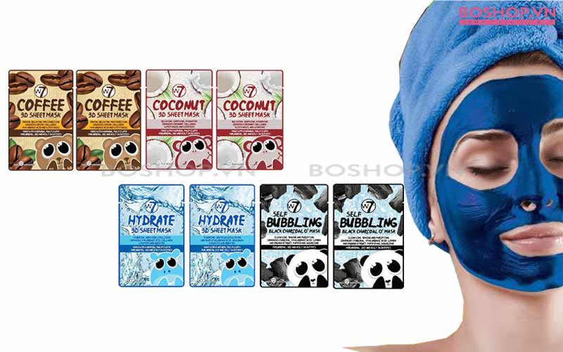 Mặt nạ dưỡng ẩm W7 Coconut 3D Sheet Mask sản phẩm Hàn Quốc chính hãng 