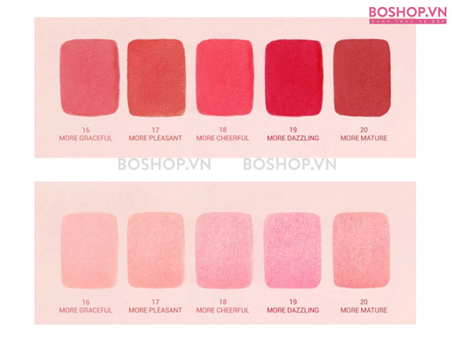  Son kem lì Bbia Last Velvet Lip Tint gồm nhiều tone màu siêu hot