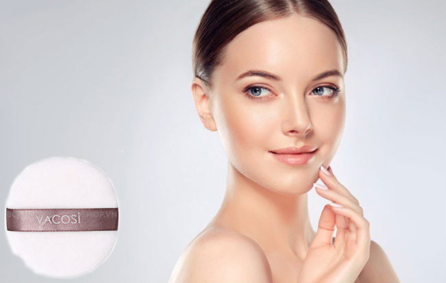 Bông phấn khô Vacosi BP20 dùng để phủ phấn sau khi đánh lớp nền