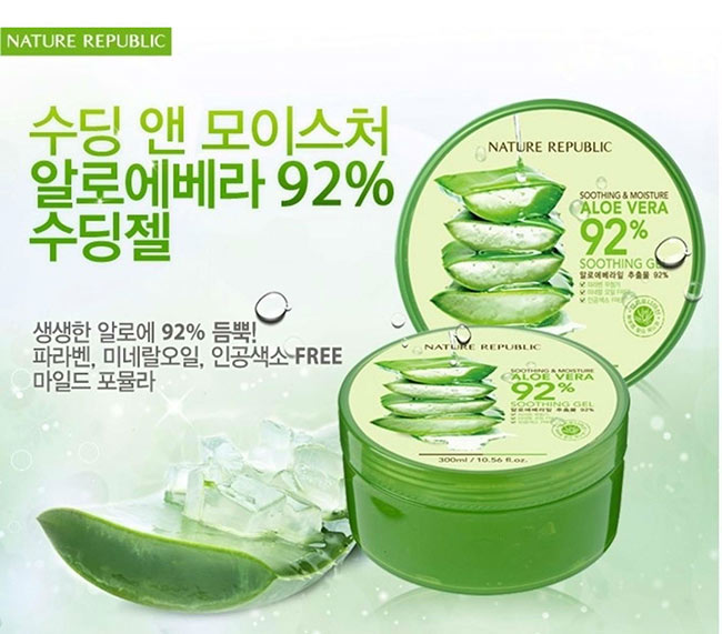 Gel dưỡng ẩm Nature Republic Aloe Vera 92% 300ml