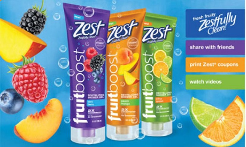 Thiết kế gel tắm Zest Fruit Boost Very Berry 295ml mang lại cảm giác tươi mát. 