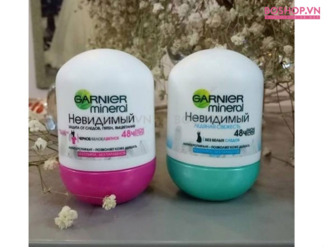 Lăn khử mùi Garnier Mineral 48h 50ml thành phần tự nhiên, an toàn cho da