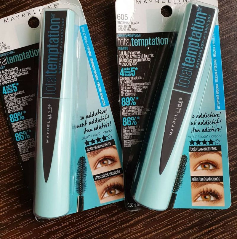 Mascara Maybelline Total Temptation Waterproof 605 Brownish Black tone đen nâu