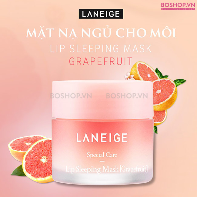 Mặt nạ ngủ cho môi Laneige Lip Sleeping Mask Grapefruit giàu vitamin C, nuôi dưỡng đôi môi căng mọng