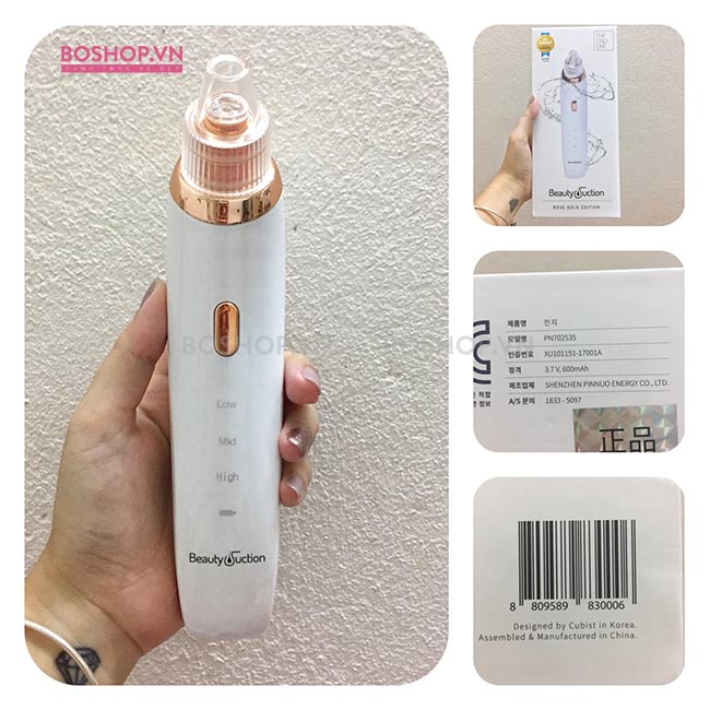 Máy hút mụn Beauty Suction Rose Gold Edition hút sạch các loại mụn