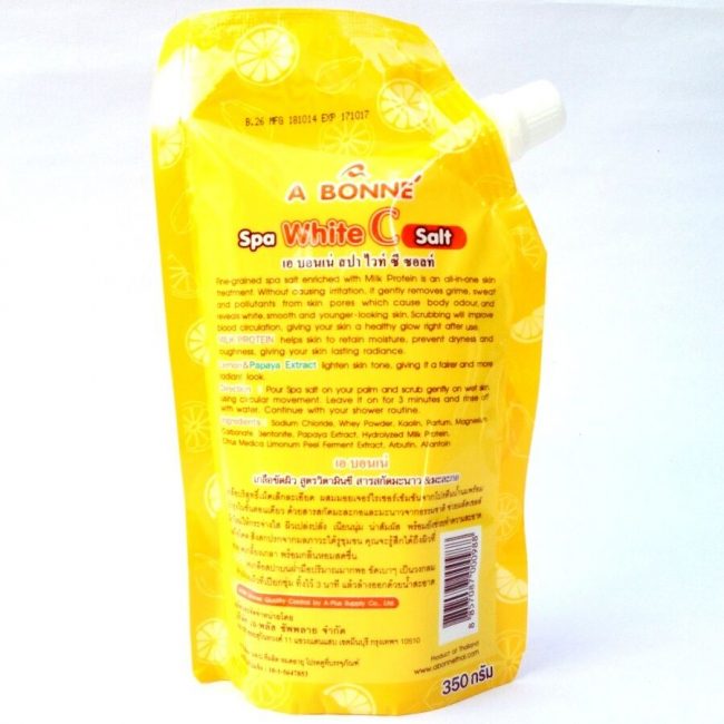 Muối tắm sữa tẩy tế bào chết A Bonné Spa White C Salt 350gr chiết xuất thành phần thiên nhiên