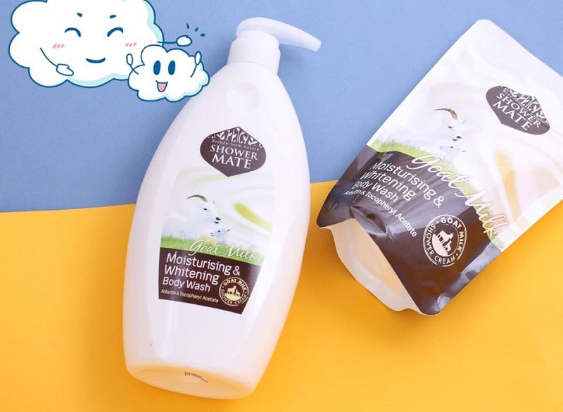 Sữa tắm Shower Mate Goat Milk 950ml + Refill 350ml chiết xuất sữa dê tự nhiên