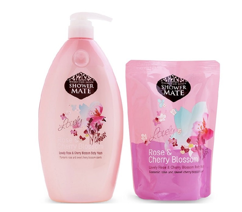 Sữa tắm Shower Mate Lovely Rose 950ml + Refill 350ml chiết xuất thiên nhiên làm da sáng mịn, rạng rỡ