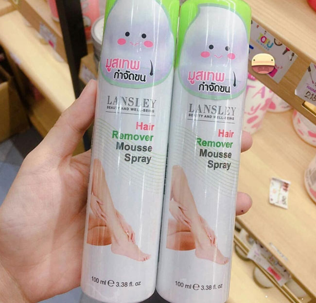 Tẩy lông Lansley Hair Remover Mousse Spray 100ml an toàn cho da