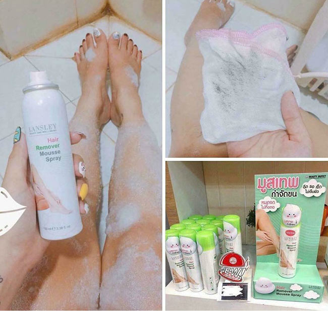 Tẩy lông Lansley Hair Remover Mousse Spray 100ml dọn sạch violon mang đến cho bạn sự tự tin