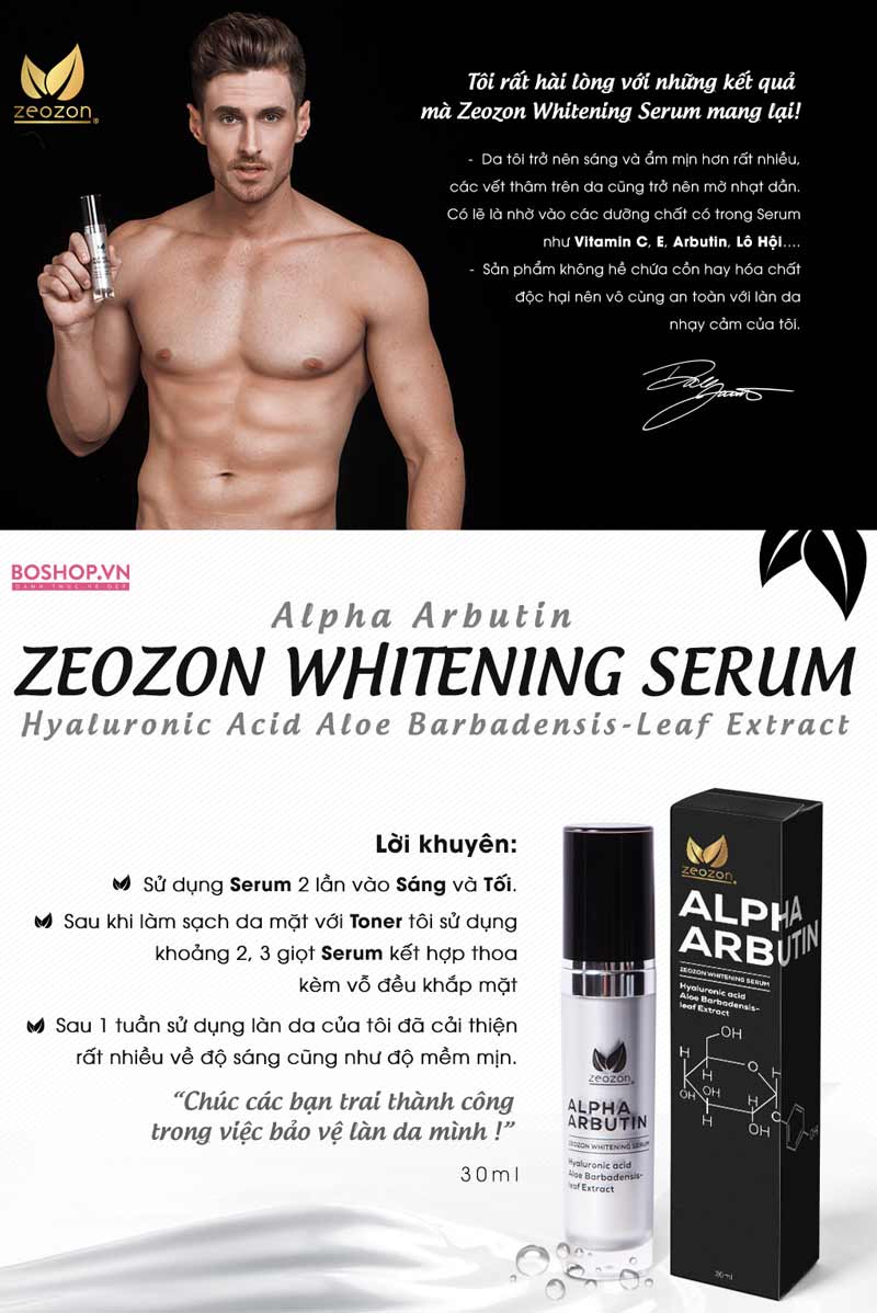 ZeoZon Whitening Serum giúp làn da đều màu và hỗ trợ ngăn chặn sự phát triển của các gốc tự do gây lão hóa.