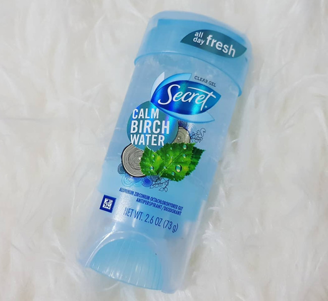 Gel khử mùi Secret Calm Birch Water 73gr hương thơm bạc hà, lá phong tươi mát