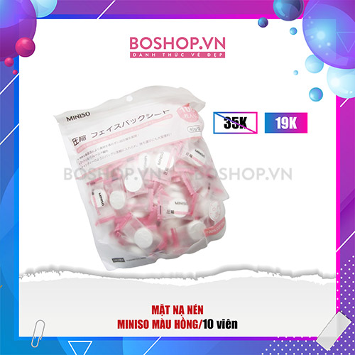Mặt Nạ Nén Miniso Màu Hồng 1 Viên