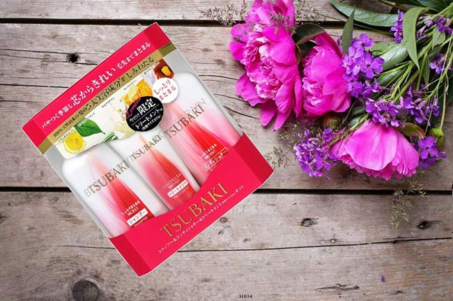 Set gội xả ủ tóc Tsubaki Moist 3 món