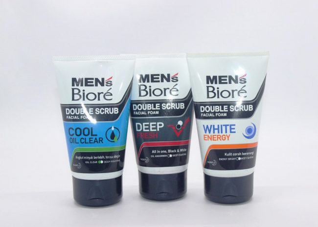 Sữa rửa mặt nam Bioré Double Scrub White Energy 50gr an toàn cho da