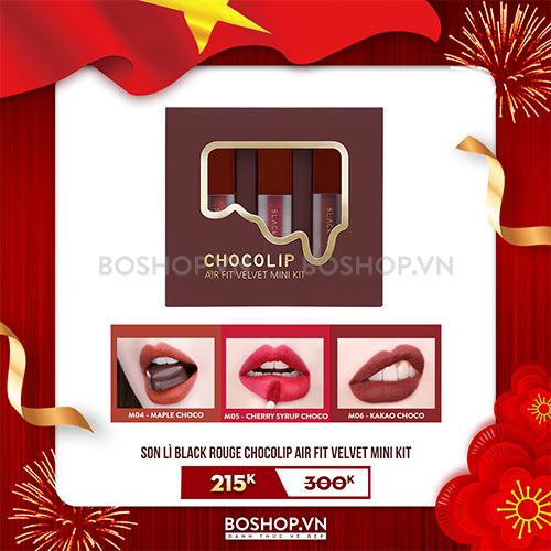 Son Lì Black Rouge Chocolip Air Fit Velvet Mini Kit