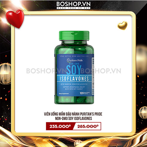 Viên Uống Mầm Đậu Nành Puritan’s Pride Non-GMO Soy Isoflavones