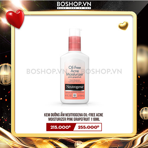 Kem Dưỡng Ẩm Neutrogena Oil-Free Acne Moisturizer Pink Grapefruit 118ml