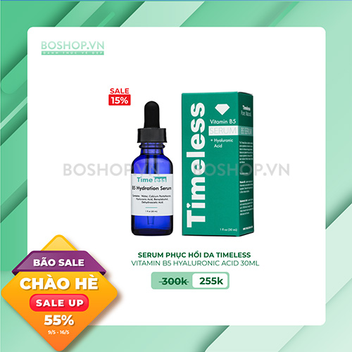 SERUM PHỤC HỒI DA TIMELESS VITAMIN B5 HYALURONIC ACID 30ML